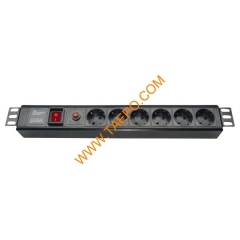 German DIN49440 standard 16A 250VAC PDU with switch and over-load protection