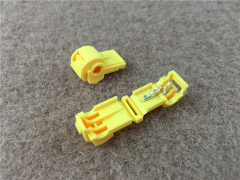 953 self-stripping electrical tap connectors, 1-wire, AWG14-12 conductor, single pin, yellow