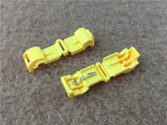 953 self-stripping electrical tap connectors, 1-wire, AWG14-12 conductor, single pin, yellow