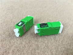 Singlemode duplex reduced flange shielded LC APC Fiber optic adapter with shutter from China Manufacturer TAEPO for Sale