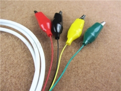 4-pole HW test cord, test plug to alligator clip, 1.5m
