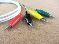 4-pole HW test cord, test plug to alligator clip, 1.5m