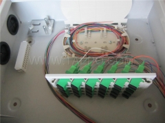 Fiber distribution box (FDB), outdoor, SC, 24 fibers, with replaceable patch panels, cold rolling steel housing with powder coating