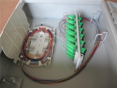 Fiber distribution box (FDB), outdoor, SC, 24 fibers, with replaceable patch panels, cold rolling steel housing with powder coating