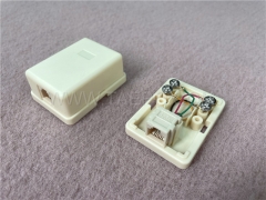 CAT3 6P4C 1 port phone cable junction connection box with RoHS Certificate