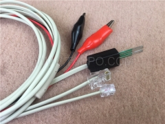 2-pole test cord, 2-pole LSA test plug + 4-pole LSA plug to alligator clip, M plug, 8P2C modular plug, 6P2C modular plug, 1.5m