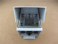 Outdoor 20 pairs connection box 1B 11 for LSA module, 250x175x111mm, RFP housing, snap-on locking, with back mount frame, without LSA module, without lock and carved logo