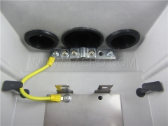 Outdoor 20 pairs connection box 1B 11 for LSA module, 250x175x111mm, RFP housing, snap-on locking, with back mount frame, without LSA module, without lock and carved logo