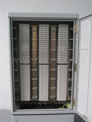 Outdoor 1200 pairs cross connection cabinet, SMC housing, with base, for LSA module, 400pairs x 3 columns, 1450(H) x 750(W) x 320(D)mm, with 1200P back mount frame, cable clamp, cable rings, without LSA modulesfacturer for Sale
