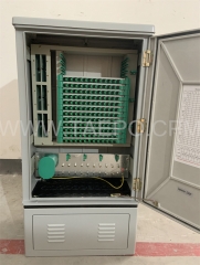 Outdoor SMC fiber street cabinet, SC, 144 fibers, single-sided, single door, plastic case splitter type, with 6 plastic case slots
