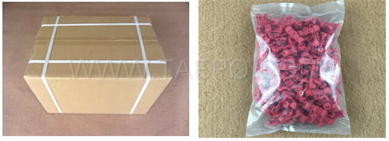 Packing picture for 951 self-stripping electrical tap connectors, 1-wire, AWG22-18 conductor, single pin, red