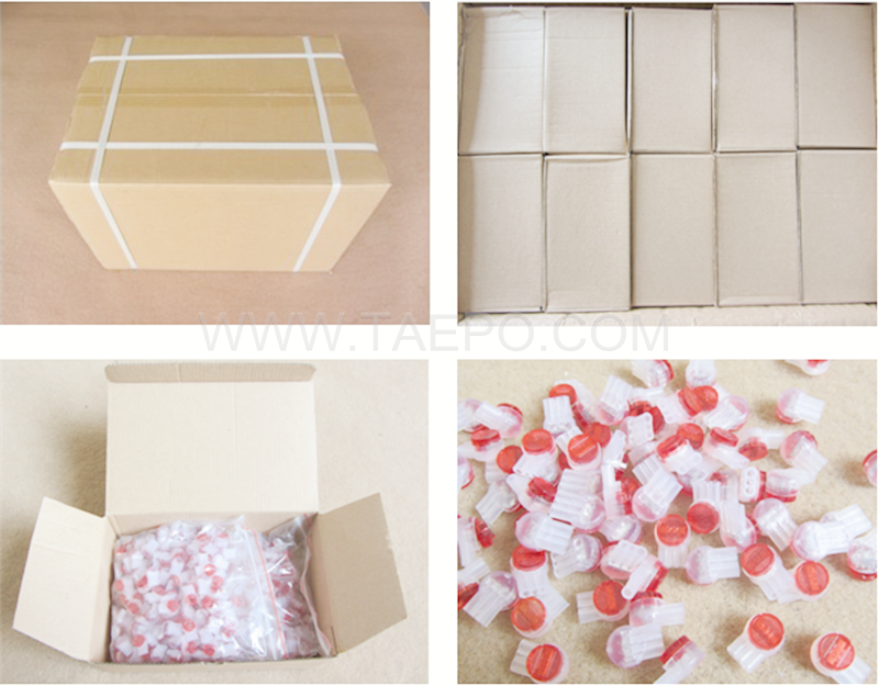 Packing picture for UR2 butt connector, 3-wire, 0.4-0.9mm conductor, max insulation 2.08mm, dual pins, gel filled