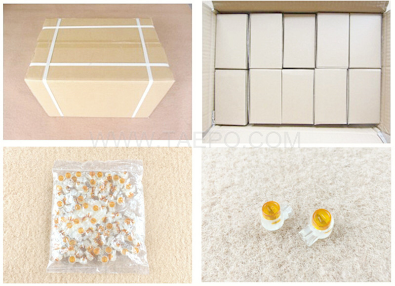 Packing picture for UY butt connector, 2-wire, 0.4-0.7mm conductor, max insulation 1.52mm, single pin, gel filled