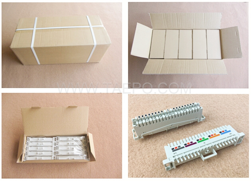 packing picture for 10 pairs LSA connection module with color label 