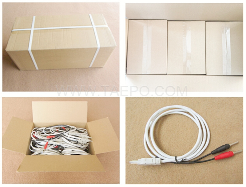 packing picture for 2-pole test cord, LSA test plug to banana plug