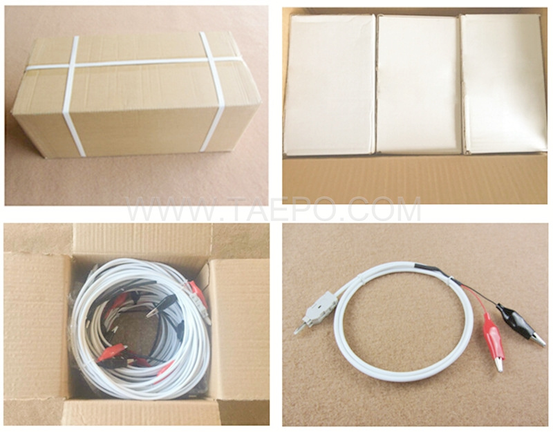 packing picture for 2-pole test cord, LSA test plug to alligator clip , 1.5m