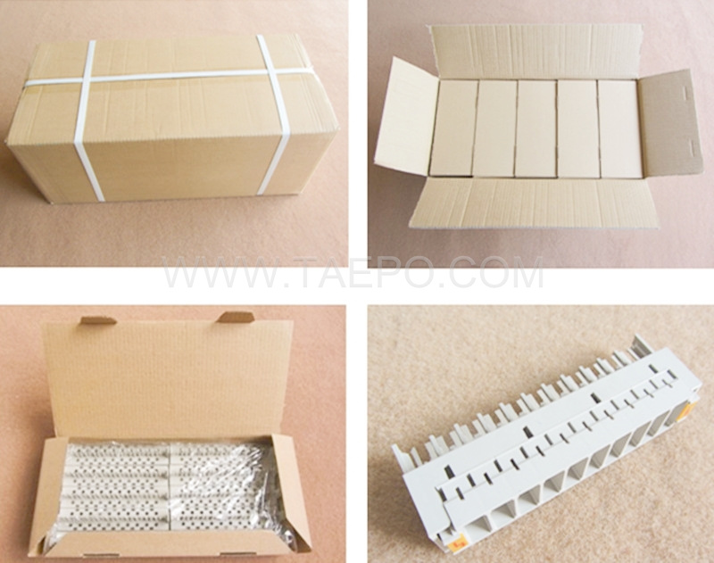 Packing pictures for 10 pairs 3-pole over-voltage protection magazine for LSA module