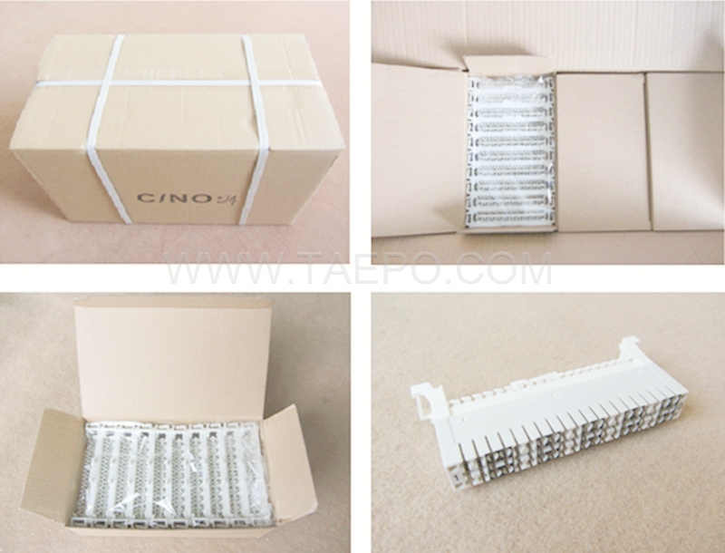 Packing picture for 10 pairs switching module with wire guide, with earth bar