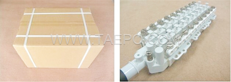 Packing picture for 20 pair dropwire STUB terminal block with 3m cable, without protection, grease filled