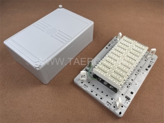 Indoor 100 pairs distribution point box for LSA module, 320x210x123mm, screw locking, plastic housing, with back mount frame, without LSA module