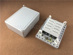 Indoor 50 pairs distribution point box for LSA module, 208x157x90mm, screw locking, plastic housing, with back mount frame, without LSA module