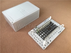 Indoor 100 pairs distribution point box for LSA module, 320x210x123mm, screw locking, plastic housing, with back mount frame, without LSA module