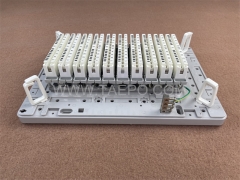 Indoor 100 pairs distribution point box for LSA module, 320x210x123mm, screw locking, plastic housing, with back mount frame, without LSA module