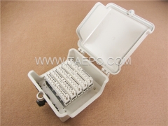 Outdoor 50 pairs distribution point box for LSA module, 195x191x81mm, key locking, plastic housing, with back mount frame, without LSA module