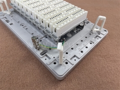 Indoor 100 pairs distribution point box for LSA module, 320x210x123mm, screw locking, plastic housing, with back mount frame, without LSA module