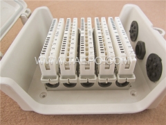 Outdoor 50 pairs distribution point box for LSA module, 195x191x81mm, key locking, plastic housing, with back mount frame, without LSA module
