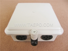 Outdoor 50 pairs distribution point box for LSA module, 195x191x81mm, key locking, plastic housing, with back mount frame, without LSA module