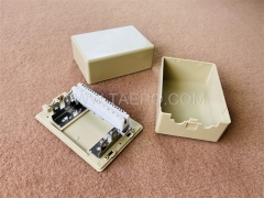Indoor 30 pairs distribution point box for LSA module, 152x105x56mm, snap-on locking, plastic housing, with back mount frame, without LSA module