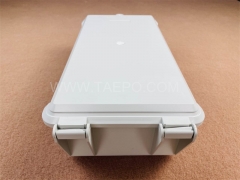 Outdoor 100 pairs distribution point box for LSA module, 350x188x111mm, key locking, plastic housing, with back mount frame, without LSA module