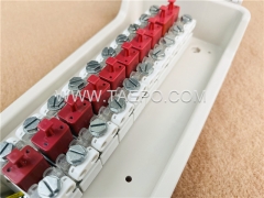 Outdoor 10 pairs distribution point box for STB module, 270x145x81mm, screw locking, plastic housing, with STB module with over-voltage protection