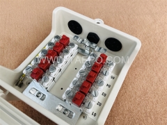 Outdoor 10 pairs distribution point box for STB module, 195x191x81mm, key locking, plastic housing, with STB module with over-voltage protection