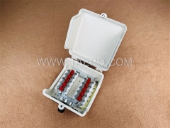 Outdoor 10 pairs distribution point box for STB module, 195x191x81mm, key locking, plastic housing, with STB module with over-voltage protection