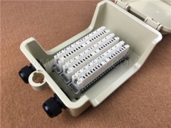 Outdoor 30 pairs distribution point box for LSA module, 216x134x82mm, key locking, plastic housing, with back mount frame, without LSA module