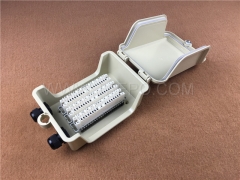 Outdoor 30 pairs distribution point box for LSA module, 216x134x82mm, key locking, plastic housing, with back mount frame, without LSA module