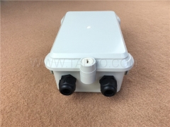 Outdoor 30 pairs distribution point box for LSA module, 216x134x82mm, key locking, plastic housing, with back mount frame, without LSA module