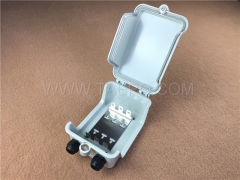 Outdoor 30 pairs distribution point box for LSA module, 216x134x82mm, key locking, plastic housing, with back mount frame, without LSA module