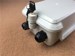 Outdoor 30 pairs distribution point box for LSA module, 216x134x82mm, key locking, plastic housing, with back mount frame, without LSA module