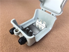 Outdoor 30 pairs distribution point box for LSA module, 216x134x82mm, key locking, plastic housing, with back mount frame, without LSA module