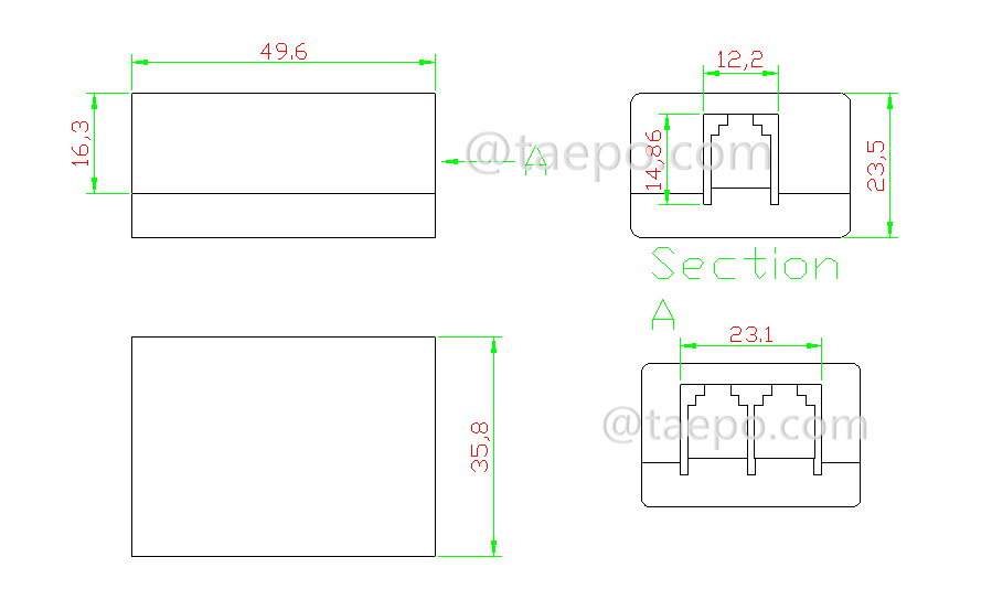 Drawing for  CPE ADSL splitter