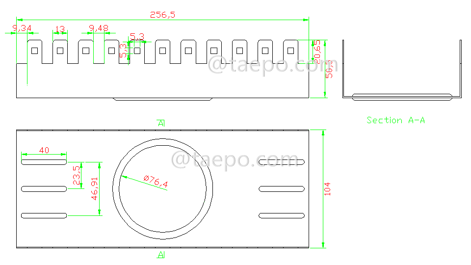 drawing for 10 pairs LSA back mount frame, 11 ways, with 2pcs brackets