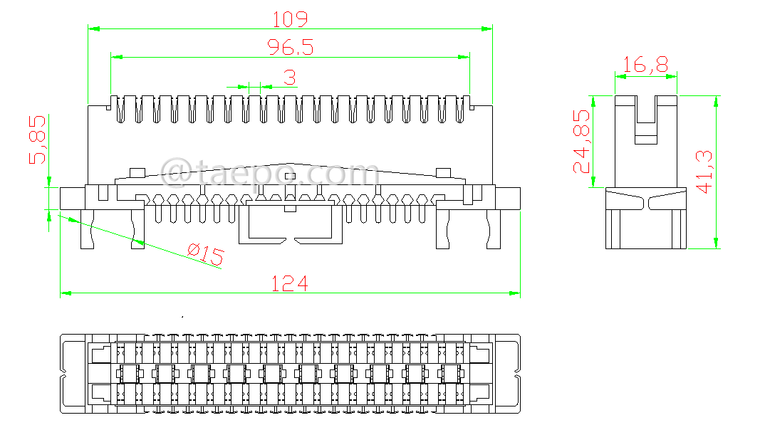 drawing for 10 pairs LSA profile connection module 