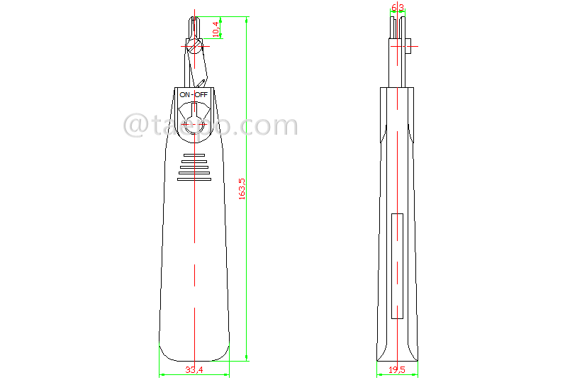 Drawing for Insertion tool for HW terminal block, D1