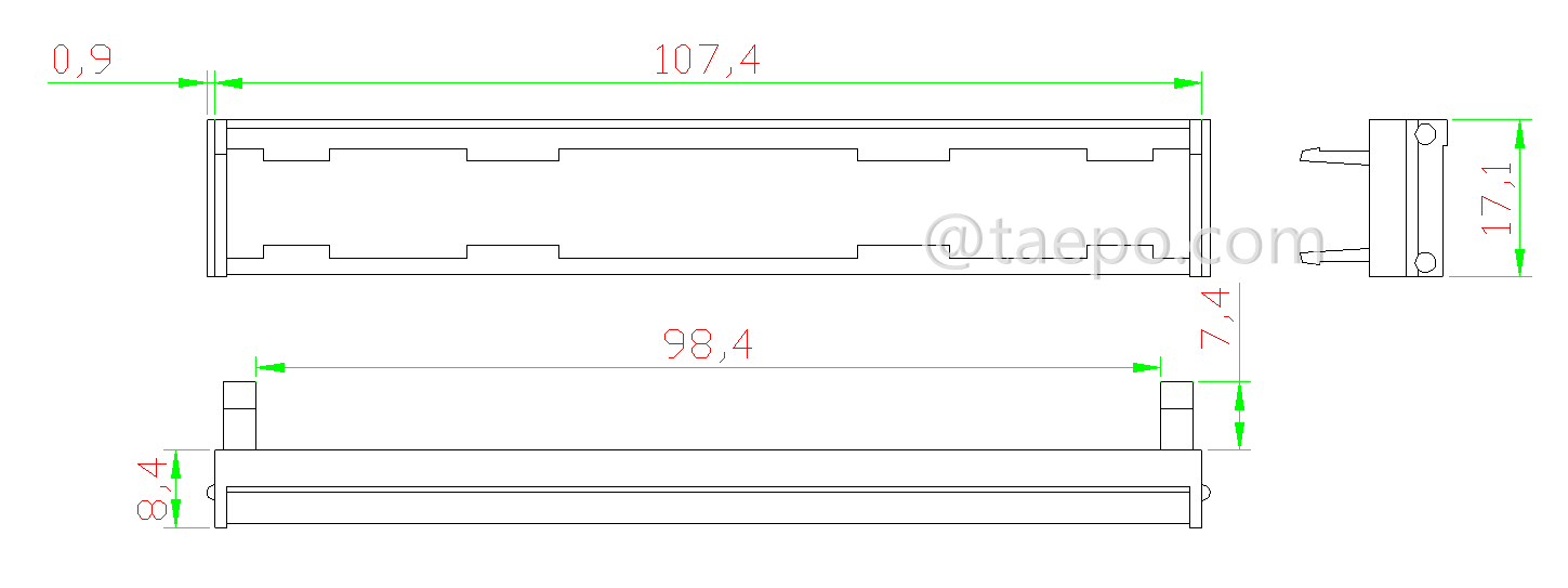 drawing for 10 pairs hinged label holder for LSA module, double sided