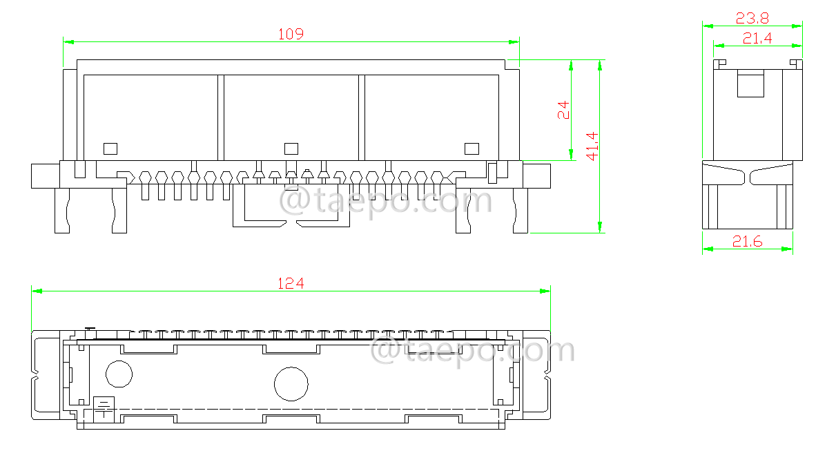 drawing for 10 pairs module label holder for LSA profile mounting rack
