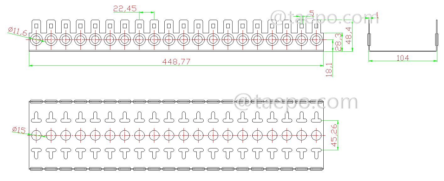 drawing for 10 pairs LSA back mount frame, 20 ways