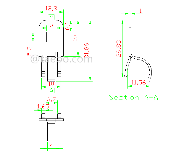 drawing for earth clip for LSA profile module